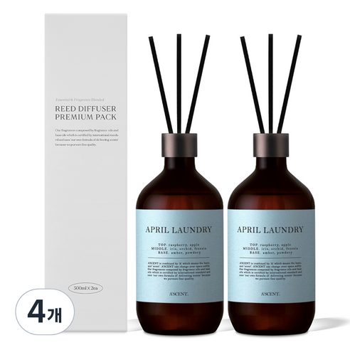 에이센트 네이처 디퓨저, 4개, 500ml, 에이프릴런더리