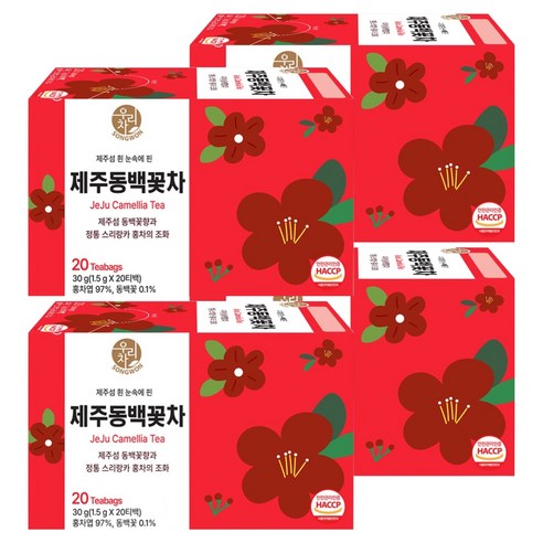 우리차 제주 동백꽃차, 4개, 20개입, 1.5g