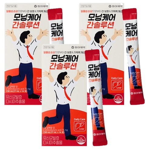 모닝케어 동아제약 간솔루션 14p, 238ml, 3개