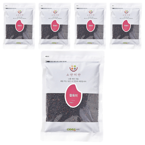 씨익 소반미반 찰흑미, 500g, 5개