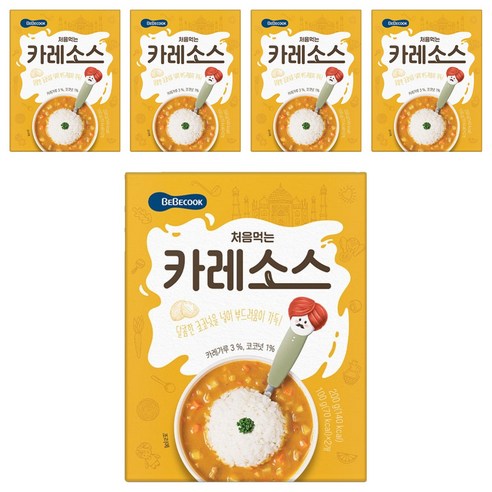 베베쿡 처음먹는 덮밥 소스, 카레, 200g, 5개
