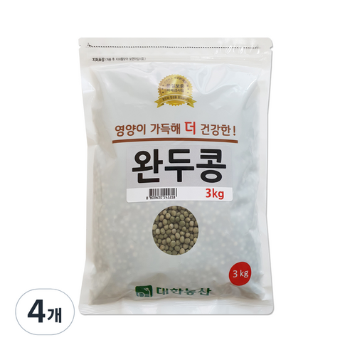 대한농산 완두콩, 4개, 3kg