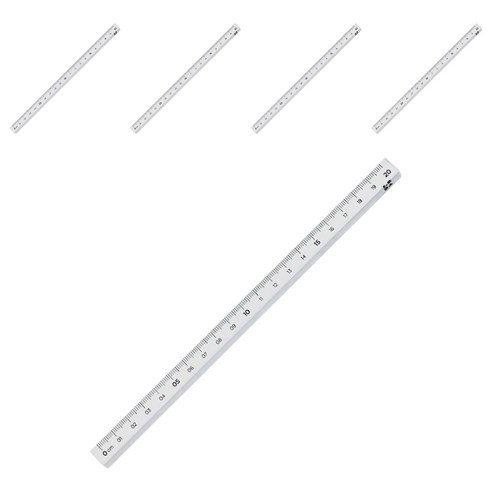 롭다 아크릴스틱자 20cm, PURE, 5개