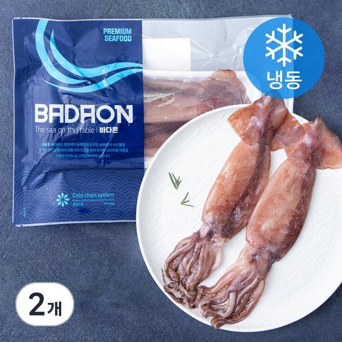 바다온 손질 통오징어 (냉동), 280g(2미), 2개