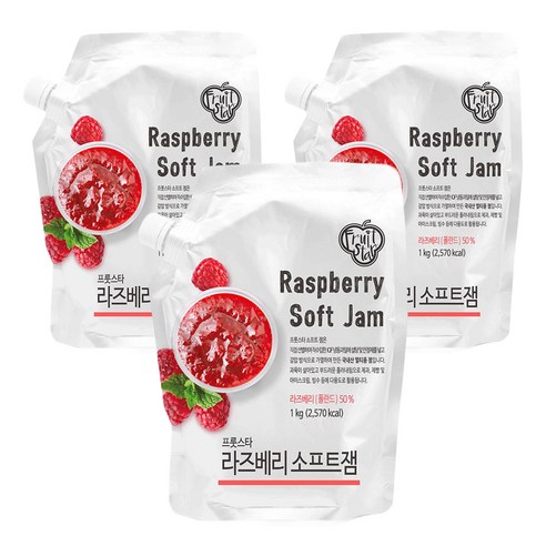 자미원 라즈베리 소프트 잼, 1kg, 3개