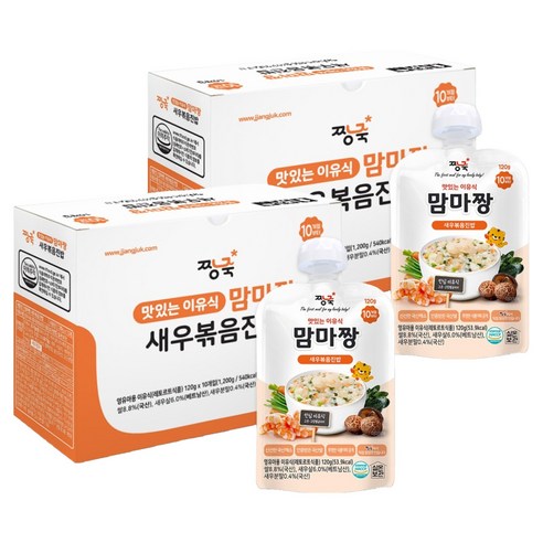 짱죽 맛있는 이유식 맘마짱 새우볶음진밥 스파우트형 10p, 120g, 20개
