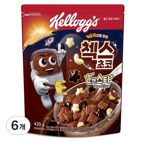 첵스초코 문앤스타 시리얼, 420g, 6개