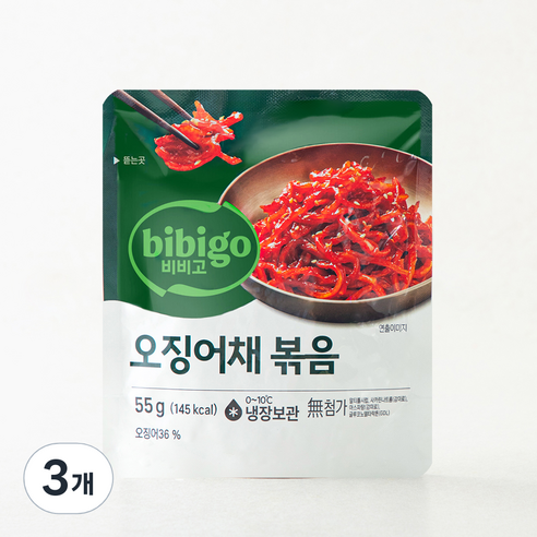 비비고 오징어채볶음, 55g, 3개