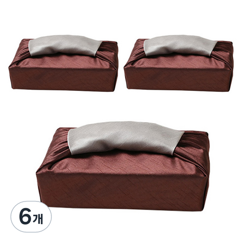 통샵 실크 겹 보자기 90 x 90 cm, 브라운 + 아이보리(106), 6개