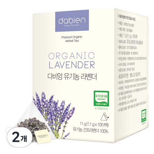 다비앙 유기농 라벤더차, 10개입, 1.1g, 2개