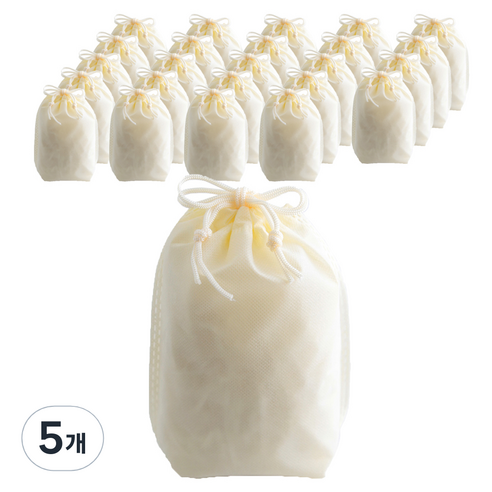 부직포 복주머니 더스트백 20 x 27 cm 25p, 아이보리, 5개