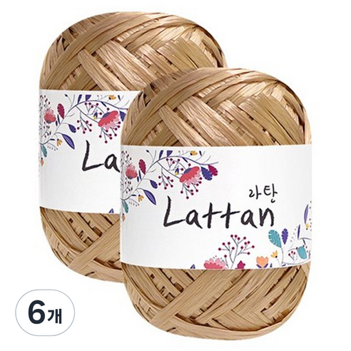 yarna 라탄 2볼 라피아실 40g, 10번(유광), 6개