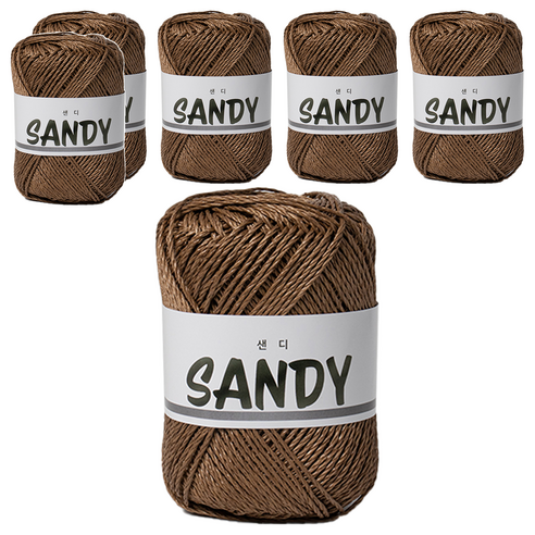 yarna 샌디 뜨개실, 6 브라운, 6개