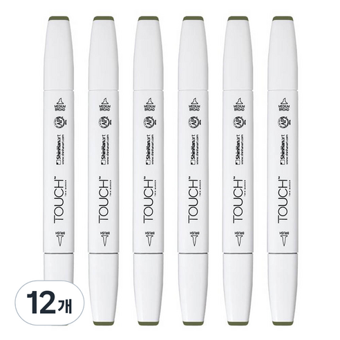 신한화구 터치 트윈 브러쉬마카 OLIVE GREEN DARK 225, 1색, 12개