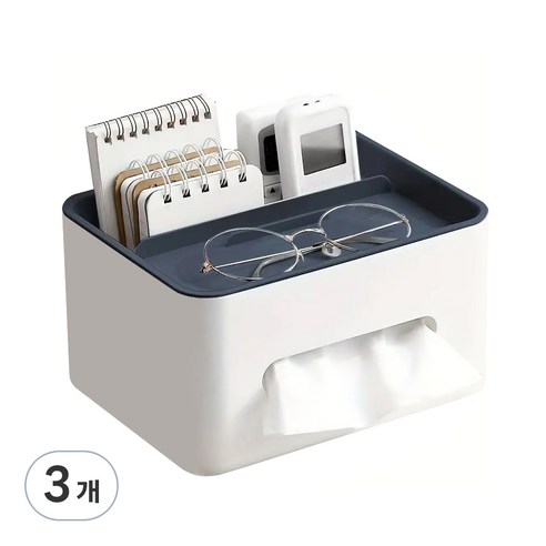 동아피엠에스 다기능 펜 티슈 케이스, 네이비, 3개