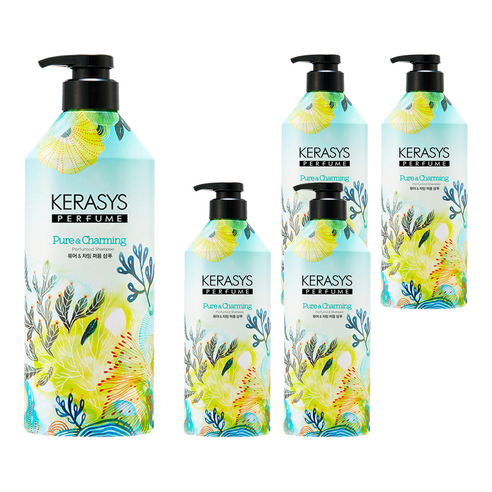케라시스 퍼퓸 샴푸 퓨어&차밍향, 980ml, 5개