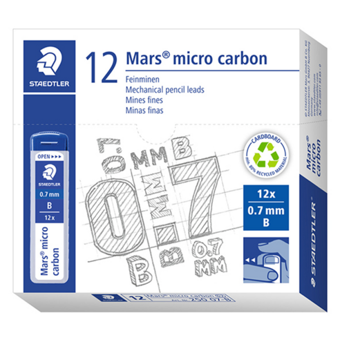 스테들러 마스 마이크로 카본 250 샤프심 B, 0.7mm, 12개