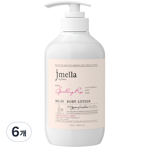 제이멜라 인 프랑스 스파클링 로제 바디로션 플로럴향, 500ml, 6개