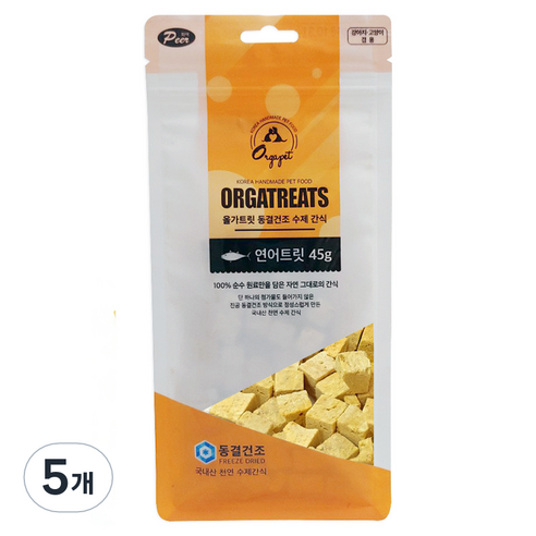 올가트릿 동결건조 반려동물 수제간식, 연어트릿, 45g, 5개