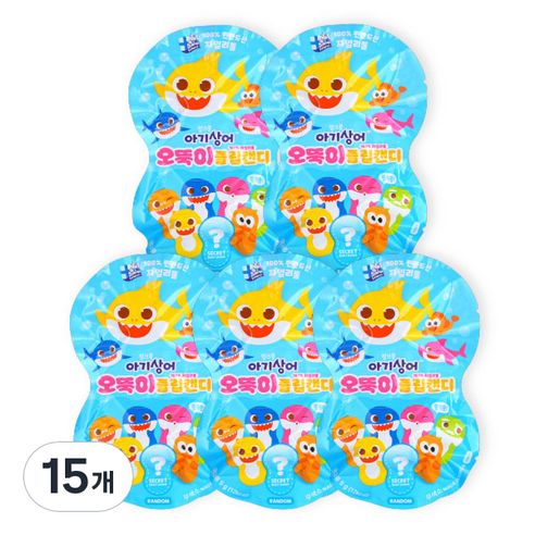 태양생활건강 핑크퐁 아기상어 오뚝이 플립캔디 랜덤발송 20g, 자일리톨, 15개