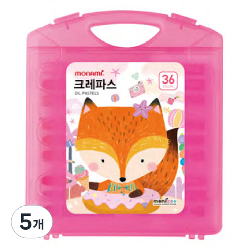 모나미 모니주 크레파스 여, 36색, 5개