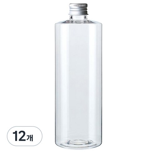 병도매닷컴 AC500 투명 음료용기 알루미늄 실버캡, 500ml, 12개