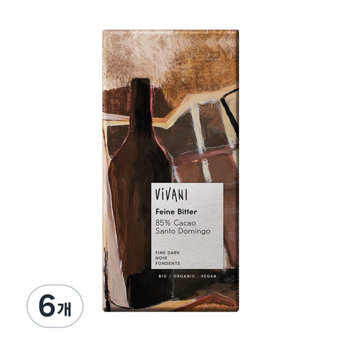 비바니 유기농 다크 85% 초콜릿, 100g, 6개