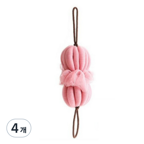 늘어나는 플라워 슬링 샤워볼, 핑크, 1개입, 4개
