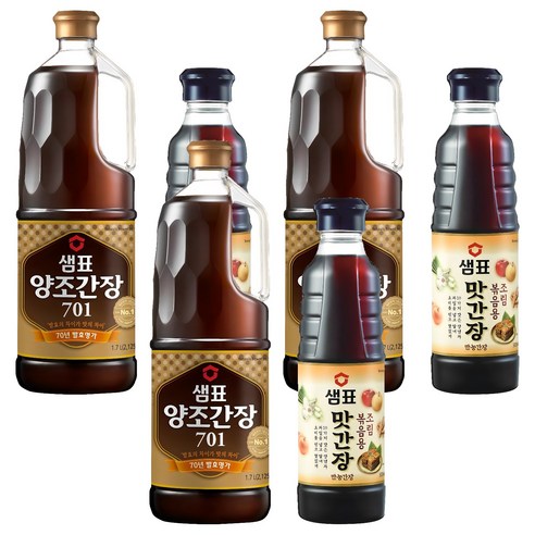 샘표 양조간장701 1.7L + 맛간장 500ml, 3세트