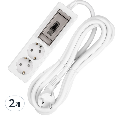 스윗홈 고용량 배선차단용 멀티탭 2구, 3m, 혼합색상, 2개