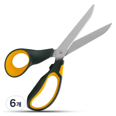 델리 이지 소프트 컷팅 가위 77762, 옐로우, 6개