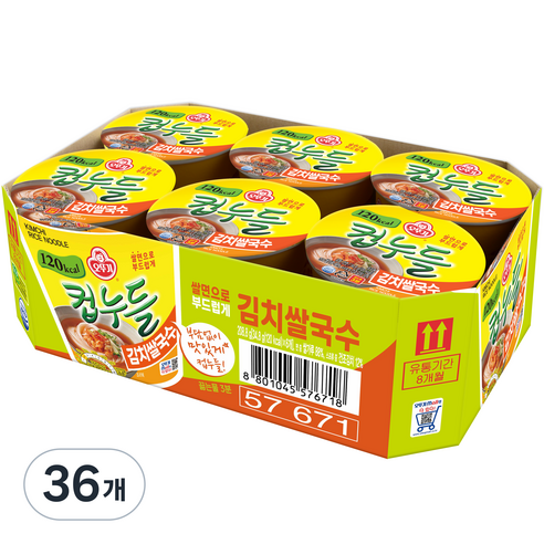 오뚜기 컵누들 김치쌀국수, 34.8g, 36개