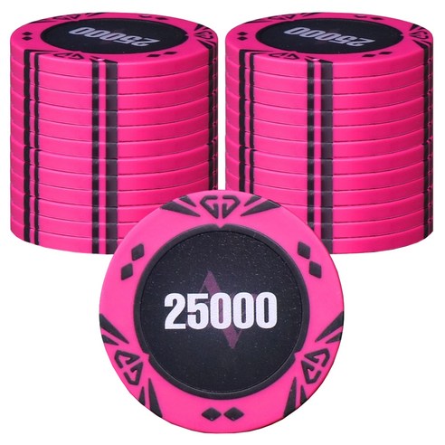 AAHM 다이아몬드 포커칩 25000, 핑크, 25개