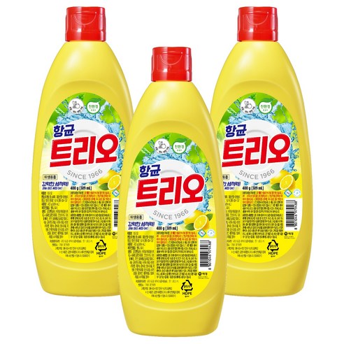 트리오 향균 주방세제, 400g, 3개