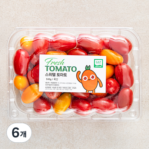 우일팜 GAP 인증 스위텔 토마토, 500g, 6팩