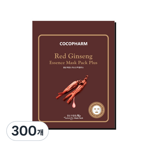 COCOPHARM 에센스 마스크팩 플러스 홍삼 25g, 300개, 1개입