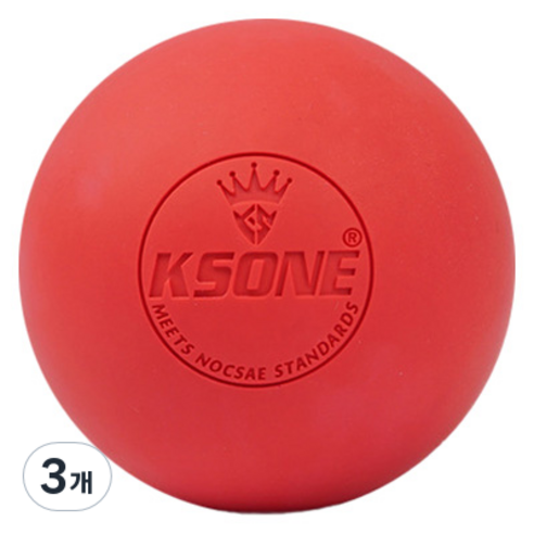 KSONE 스카위즈 근육 이완 마사지 볼, 3개, 레드