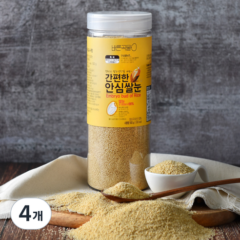 바른곡물 간편한 안심쌀눈, 500g, 4개