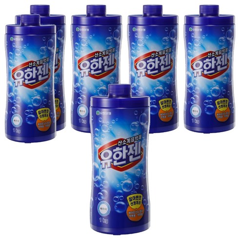 유한젠 산소계 표백제 분말형 용기, 1kg, 6개