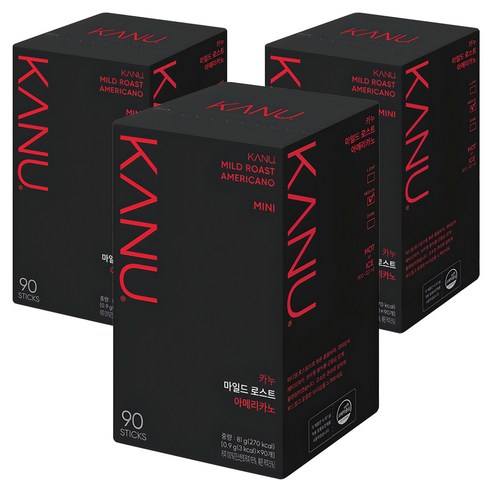 카누 마일드 로스트 아메리카노 미니 원두커피믹스, 900mg, 90개입, 3개