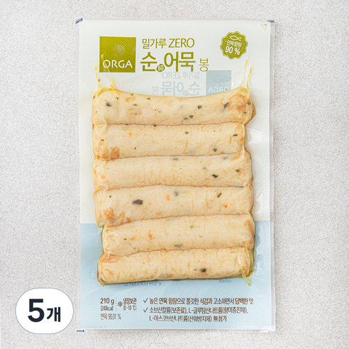 올가홀푸드 밀가루 ZERO 순어묵 봉, 210g, 5개
