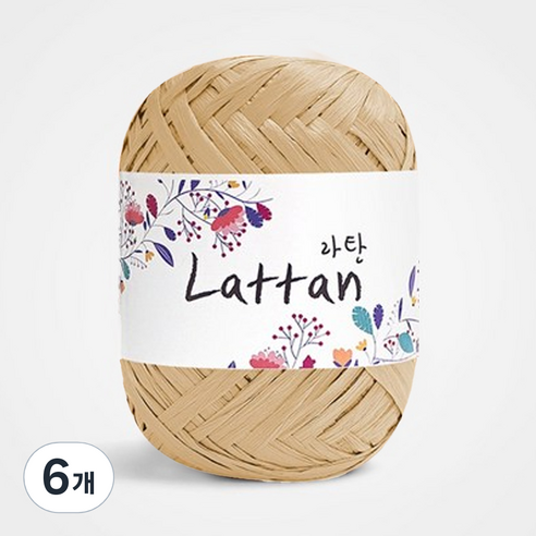 yarna 라탄 라피아 뜨개실 40g, 7번 반유광, 6개