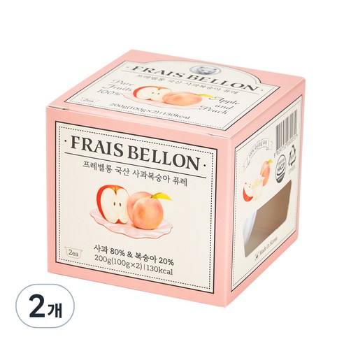 프레벨롱 국산 과일퓨레, 사과복숭아, 200g, 2개