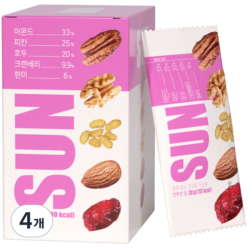 바프 먼투썬 매일견과 일 6p, 120g, 4개