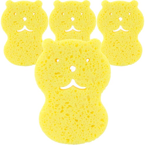 이지샤워 목욕 스펀지, 옐로우, 4개