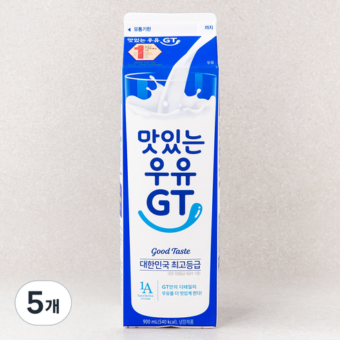 남양유업 맛있는 우유 GT, 900ml, 5개