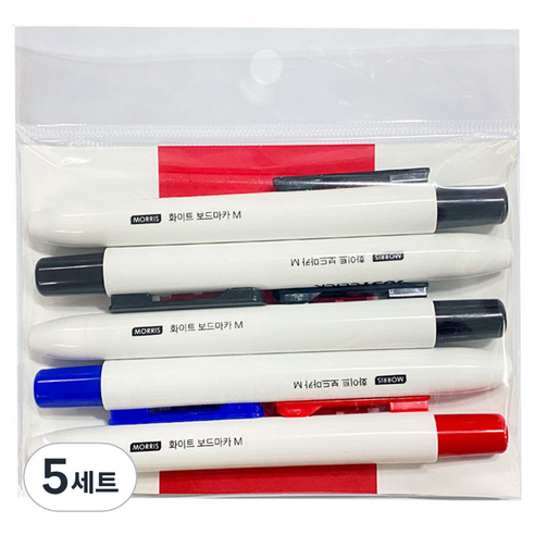모리스 저스트클릭 보드마카M 블랙 3p + 블루 + 레드 세트, Black, Blue, Red, 5세트