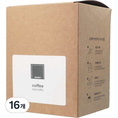 보에담 시그니처 프리미엄 블렌드 드립백 원두 커피 산뜻한맛, 12g, 16개