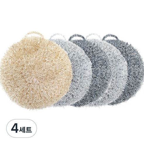 선우랜드 모던한 원형 두겹 아크릴 수세미, 혼합색상, 5개, 4세트