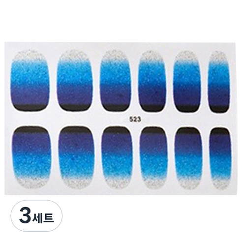 슈퍼식스 간단한 셀프 네일스티커 12p QB523, 혼합 색상, 3세트